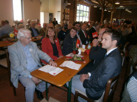 Landrat Florian Töpper mit 60plus Bezirksvorsitzenden Peter Dlugosch und MdL Kathi Petersen