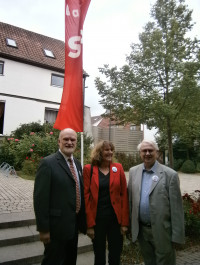 2. Bürgermeister Thomas Wohlfahrt mit MdL Kathi Petersen und 60plus Bezirksvorsitzendem Peter Dlugosch