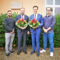 v.li. Tanyel Tas, Stefan Rottmann, Landrat Florian Töpper und Michael Umhöfer